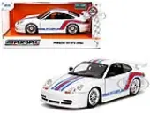 Porsche 911 GT3 (996) White with Red and Blue Stripes ""Hyper-Spec"" Series 1/24 Diecast Model Car by Jada