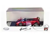 Pagani Huayra Roadster BC Red Metallic and Carbon with Red and White Stripes 1/64 Diecast Model Car by LCD Models