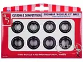 Model Kit ""Goodyear Polyglas GT"" Tires Set of 8 Pieces for 1/25 Scale Models by AMT