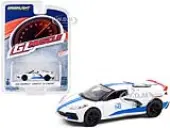 2020 Chevrolet Corvette C8 Stingray 145 White with Blue Stripes ""Greenlight Muscle"" Series 25 1/64 Diecast Model Car by Greenlight