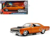 Doms Plymouth Road Runner Orange Metallic with Matt Black Hood ""Fast &amp; Furious"" Series 1/32 Diecast Model Car by Jada