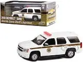 2010 Chevrolet Tahoe White with Gold Stripes ""Absaroka County Sheriffs Department"" 1/43 Diecast Model Car by Greenlight