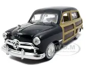 1949 Ford Woody Wagon Black 1/24 Diecast Model Car by Motormax