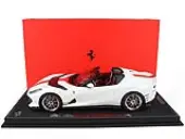Ferrari 812 Competizione Aperta Bianco Italia Matt White with Red Stripe and Red Interior with DISPLAY CASE Limited Edition to 70 pieces Worldwide 1/