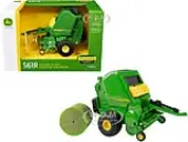 John Deere 561R Round Baler Green with Bale ""Replica Play"" Series 1/32 Diecast Model by ERTL TOMY