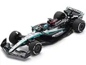 Mercedes-AMG F1 W15 E Performance 63 George Russell ""Petronas"" Formula One F1 ""Bahrain GP"" (2024) with Acrylic Display Case 1/18 Model Car by Spark