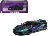 LB Works 488 Magic Purple Metallic 1/64 Diecast Model Car by CM Model