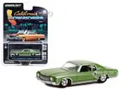 1970 Chevrolet Monte Carlo Green Metallic with Green Interior ""California Lowriders"" Series 2 1/64 Diecast Model Car by Greenlight