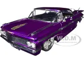 1959 Chevrolet Impala Lowrider Candy Purple with DUB Wire Wheels ""Street Low"" Series 1/24 Diecast Model Car by Jada