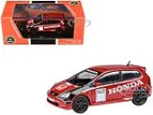2001 Honda Civic Type R EP3 Red with Graphics ""BTCC Honda Racing"" 1/64 Diecast Model Car by Paragon Models