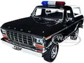1978 Ford Bronco Police Car Unmarked Black with White Top ""Law Enforcement and Public Service"" Series 1/24 Diecast Model Car by Motormax