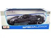 2020 Chevrolet Corvette Stingray C8 Dark Gray Metallic with Racing Stripes 1/18 Diecast Model Car by Maisto