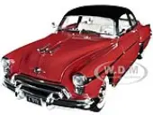 1950 Oldsmobile Rocket 88 Chariot Red with Black Top and Red and White Interior ""American Muscle"" Series 1/18 Diecast Model Car by Auto World