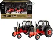Case 970 Agri King Tractor Black and Case 1070 Agri King Tractor Black Set of 2 pieces ""Case Agriculture - Prestige Collection"" 1/64 Diecast Model by