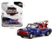 1969 Chevrolet C-30 Dually Wrecker Truck Dark Blue ""Standard Oil Company Roadside Service 24 Hour"" ""Dually Drivers"" Series 10 1/64 Diecast Model Car