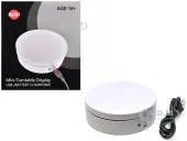 Mini Turntable Rotating Display Stand 4.75"" with White Base for 1/64 Scale Model Cars