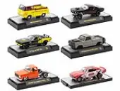 ""Auto Meets"" Set of 6 Cars IN DISPLAY CASES Release 81 Limited Edition 1/64 Diecast Model Cars by M2 Machines