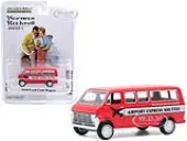 1968 Ford Club Wagon ""Airport Express Shuttle"" Red with White Stripe ""Norman Rockwell"" Series 3 1/64 Diecast Model Car by Greenlight