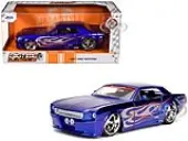 1965 Ford Mustang 5 ""L. Johns Racing"" Candy Blue with Flame Graphics ""Bigtime Muscle"" Series 1/24 Diecast Model Car by Jada