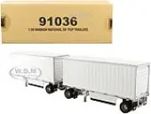 Wabash National 28 Double Pup Trailers White ""Transport Series"" 1/50 Diecast Model by Diecast Masters