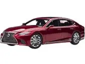 Lexus LS500h Morello Red Metallic with Chrome Wheels 1/18 Model Car by Autoart