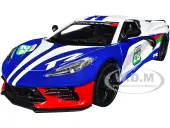 2020 Chevrolet Corvette 28 White with Blue Graphics ""GT Racing"" Series 1/24 Diecast Model Car by Motormax