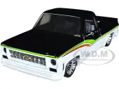 1973 Chevrolet Cheyenne Super 10 Pickup Truck Black and Bright White with Stripes ""FOOSE Design"" Limited Edition to 6550 pieces Worldwide 1/24 Diecas
