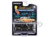1976 Cadillac Eldorado Convertible Black and Gold ""California Lowriders"" Series 6 1/64 Diecast Model Car by Greenlight