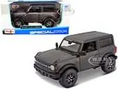 2021 Ford Bronco Badlands Gray Metallic with Black Top ""Special Edition"" 1/24 Diecast Model Car by Maisto