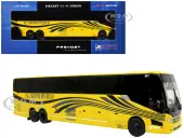 Prevost H3-45 Coach Bus ""All Aboard America"" Yellow with Graphics Limited Edition 1/87 (HO) Diecast Model by Iconic Replicas