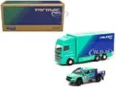 2017 Toyota Hilux AXCR Pickup Truck RHD (Right Hand Drive) 119 Green and Blue ""Falken"" Livery with Plastic Transporter Packaging ""Falken Tires"" 1/64