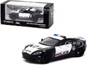 Aston Martin DBS Superleggera ""Seacrest County Police"" Black and White 1/64 Diecast Model Car by Tarmac Works