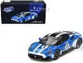 Maserati MC20 1 Blue with White Stripes and Black Top ""Maserati Performance Experience"" 1/64 Diecast Model Car by BBR