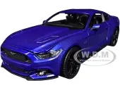 2015 Ford Mustang GT 5.0 Blue Metallic ""NEX Models"" Series 1/24 Diecast Model Car by Welly