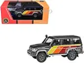 2014 Toyota Land Cruiser LC76 ""TRD Livery"" Gray Metallic with Stripes 1/64 Diecast Model Car by Paragon Models