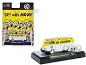 1960 Volkswagen Delivery Van USA Model ""MoonEyes"" White and Yellow with Top Graphics and White Interior Limited Edition to 5236 pieces Worldwide 1/64