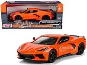 2020 Chevrolet Corvette C8 Stingray Orange ""Timeless Legends"" 1/24 Diecast Model Car by Motormax