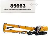 CAT Caterpillar 352 Ultra High Demolition Hydraulic Excavator with Operator and Two Interchangeable Booms ""High Line Series"" 1/50 Diecast Model by Di