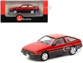 Toyota Sprinter Trueno (AE86) RHD (Right Hand Drive) Red and Black with Red Interior ""J Collection"" Series 1/64 Diecast Model by Tarmac Works