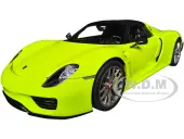 Porsche 918 Spyder ""Weissach Package"" Acid Green 1/18 Model Car by Autoart