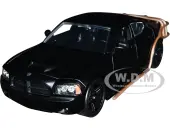 2006 Dodge Charger Matt Black with Outer Cage ""Fast &amp; Furious"" Movie 1/24 Diecast Model Car by Jada