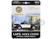 Ford Crown Victoria Police Cruiser Black and White ""Los Angeles Police Department"" with Police Sign Diecast Model by Daron