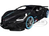 Bugatti Divo Carbon Fiber with Blue Accents ""Carbon Series - Bburago 50th Anniversary"" 1/18 Diecast Model Car by Bburago