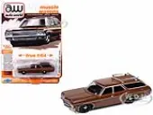 1970 Chevrolet Kingswood Estate Wagon Classic Copper Metallic with Roof Rack ""Muscle Wagons"" Series 1/64 Diecast Model Car by Auto World
