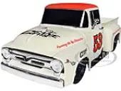1956 Ford F-100 Pickup Truck Wimbledon White with Red Top ""Crane Cams"" Limited Edition to 6150 pieces Worldwide 1/24 Diecast Model Car by M2 Machines