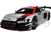Audi R8 LMS GT3 Silver Metallic with Graphics ""GT Racing"" Series 1/24 Diecast Model Car by Motormax