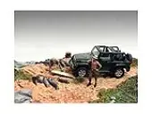 ""4X4 Mechanics"" 2 Piece Diecast Figure Set 1 for 1/43 Scale Models by American Diorama