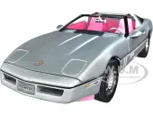1986 Chevrolet Corvette Convertible Silver Metallic with Pink Interior ""Barbie"" ""Silver Screen Machines"" 1/18 Diecast Model Car by Auto World