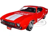 1971 Ford Mustang Sportsroof Red with White Stripes ""Refresh Yourself - Coca-Cola"" 1/24 Diecast Model Car by Motor City Classics