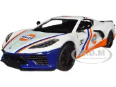 2020 Chevrolet Corvette C8 52 White and Light Blue with Stripes ""Gulf Oil"" ""Gulf Die-Cast Collection"" 1/24 Diecast Model Car by Motormax